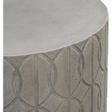 Trellis Concrete Round Outdoor End Table-Outdoor Side Tables-Sunset West-LOOMLAN