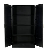 Tresor Hutch Bookcase Tall Black Buffet Cabinet-Bookcases-Noir-LOOMLAN