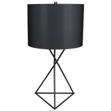 Triangle Black Metal Table Lamp With Shade-Table Lamps-Noir-LOOMLAN