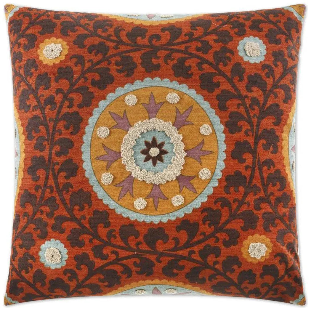 Tribal Thread Rust Red Throw Pillow Insert