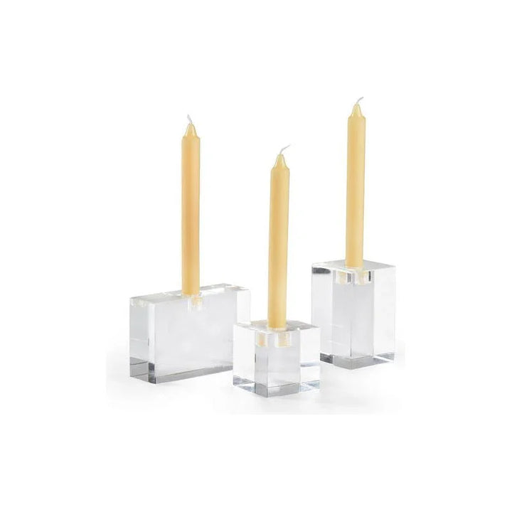 Trifoil Crystal Made Candleholders (Set Of 3) - LOOMLAN - Chelsea House - Candle Holders