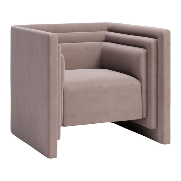 Trippel Taupe Velvet Club Chair