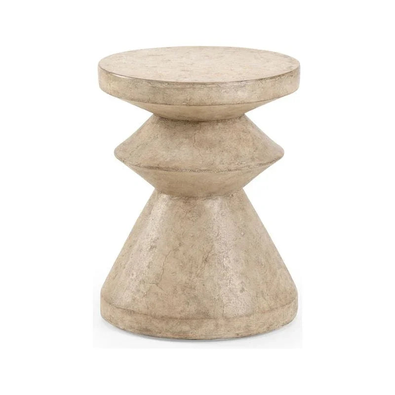 Round Concrete Finish Accent Stool | LOOMLAN