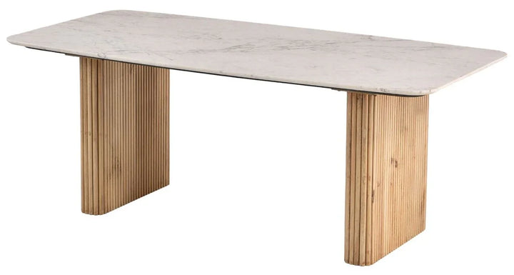 Trivana White Marble Top Rectangular Dining Table-Dining Tables-LOOMLAN-LOOMLAN