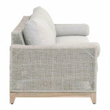 Tropez Outdoor 90" Sofa Taupe Rope Pumice Gray Teak-Outdoor Sofas & Loveseats-Essentials For Living-LOOMLAN