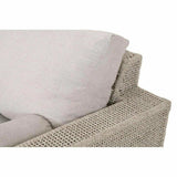 Tropez Outdoor 90" Sofa Taupe Rope Pumice Gray Teak-Outdoor Sofas & Loveseats-Essentials For Living-LOOMLAN