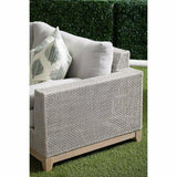 Tropez Outdoor 90" Sofa Taupe Rope Pumice Gray Teak-Outdoor Sofas & Loveseats-Essentials For Living-LOOMLAN