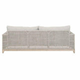 Tropez Outdoor 90" Sofa Taupe Rope Pumice Gray Teak-Outdoor Sofas & Loveseats-Essentials For Living-LOOMLAN