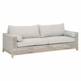 Tropez Outdoor 90" Sofa Taupe Rope Pumice Gray Teak-Outdoor Sofas & Loveseats-Essentials For Living-LOOMLAN