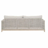 Tropez Outdoor 90" Sofa Taupe & White Rope Pumice Gray Teak Outdoor Sofas & Loveseats LOOMLAN By Essentials For Living