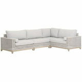 Tropez Outdoor Modular Armless Chair Taupe & White Rope Grey Teak Outdoor Modulars LOOMLAN By Essentials For Living
