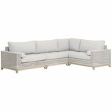 Tropez Outdoor Modular Left Facing 1-Arm Sofa Taupe Rope & Teak Outdoor Modulars LOOMLAN By Essentials For Living