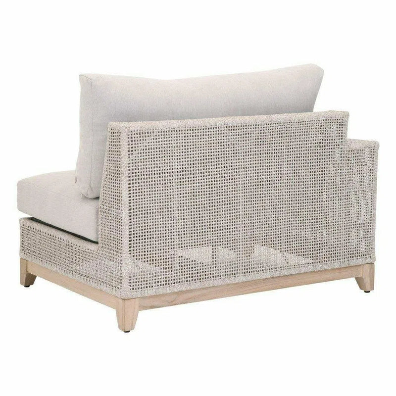 Tropez Outdoor Modular Left Facing 1-Arm Sofa Taupe Rope & Teak Outdoor Modulars LOOMLAN By Essentials For Living
