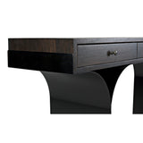 Truss Desk, Ebony Walnut with Steel Legs Unique Contemporary Desk-Home Office Desks-Noir-LOOMLAN