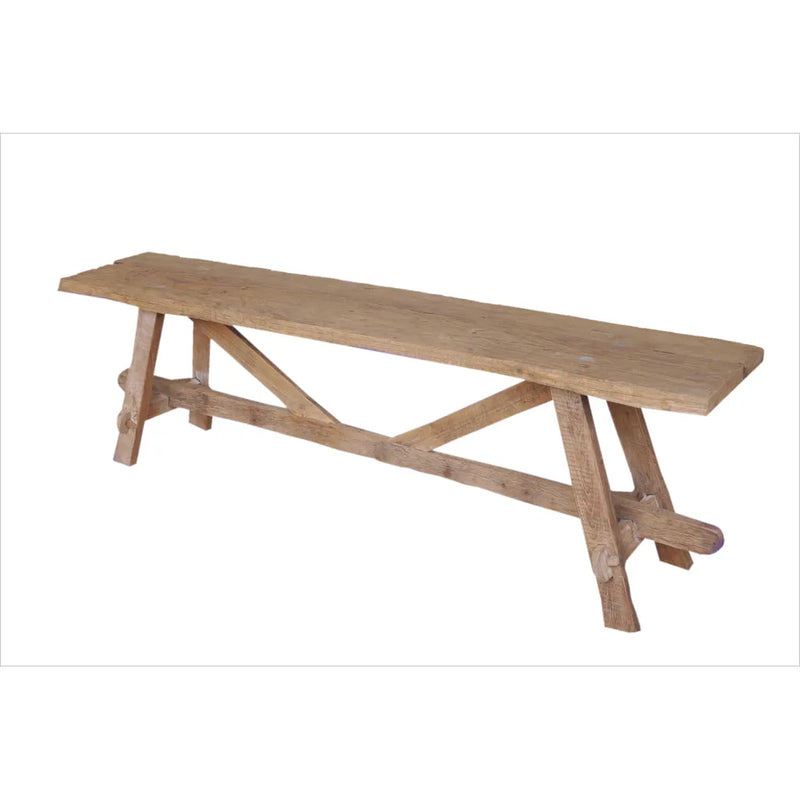 Tucker Natural Wooden Outdoor Bench-Dining Benches-Artesia-LOOMLAN