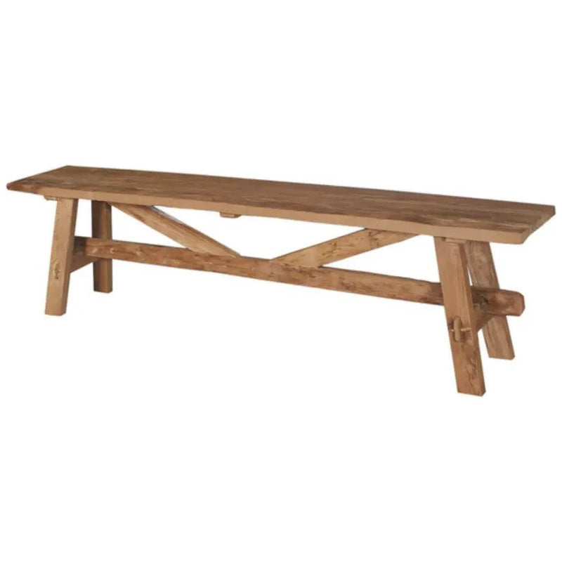 Tucker Natural Wooden Outdoor Bench-Dining Benches-Artesia-LOOMLAN