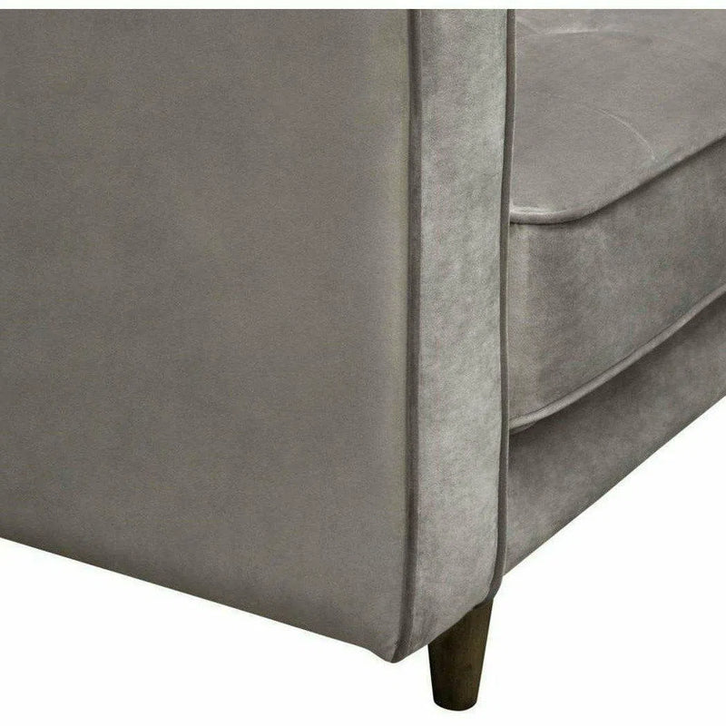Tufted Chair in Champagne Grey Velvet Club Chairs LOOMLAN By Diamond Sofa