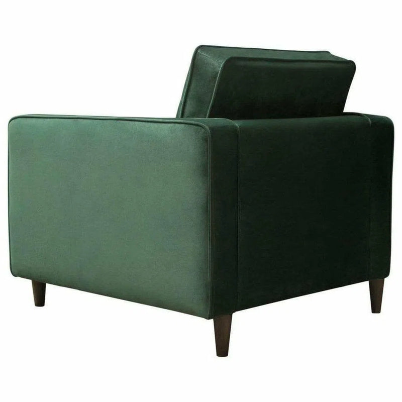 Tufted Chair in Hunter Green Velvet Club Chairs LOOMLAN By Diamond Sofa