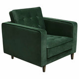 Tufted Chair in Hunter Green Velvet Club Chairs LOOMLAN By Diamond Sofa