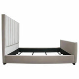 Tufted Light Grey Velvet Bed Frame-Beds-Diamond Sofa-LOOMLAN