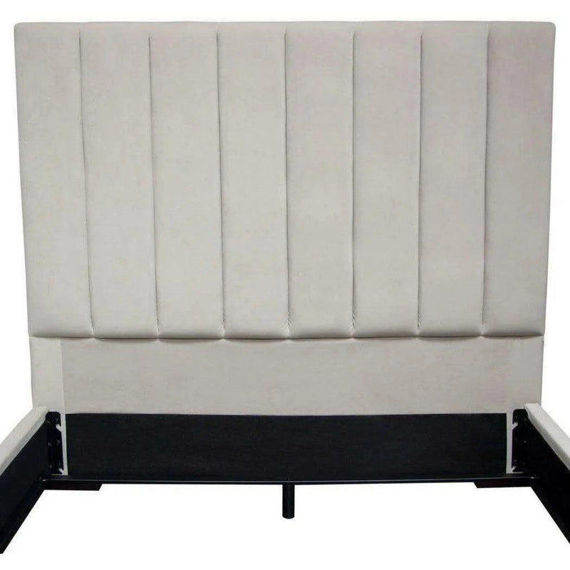 Tufted Light Grey Velvet Bed Frame-Beds-Diamond Sofa-LOOMLAN