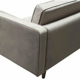 Tufted Sofa in Champagne Grey Velvet with -2 Bolster Pillows Sofas & Loveseats LOOMLAN By Diamond Sofa