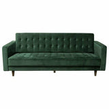 Tufted Sofa in Hunter Green Velvet with -2 Bolster Pillows Sofas & Loveseats LOOMLAN By Diamond Sofa