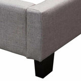 Tufted Wing Eastern King Bed in Light Grey