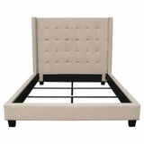 Tufted Wing Queen Bed in Sand Button Tufted Fabric Beds LOOMLAN By Diamond Sofa