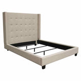 Tufted Wing Queen Bed in Sand Button Tufted Fabric Beds LOOMLAN By Diamond Sofa