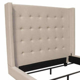 Tufted Wingback Low Profile Bed Frame-Beds-Diamond Sofa-LOOMLAN