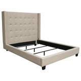 Tufted Wingback Low Profile Bed Frame-Beds-Diamond Sofa-Eastern King-LOOMLAN