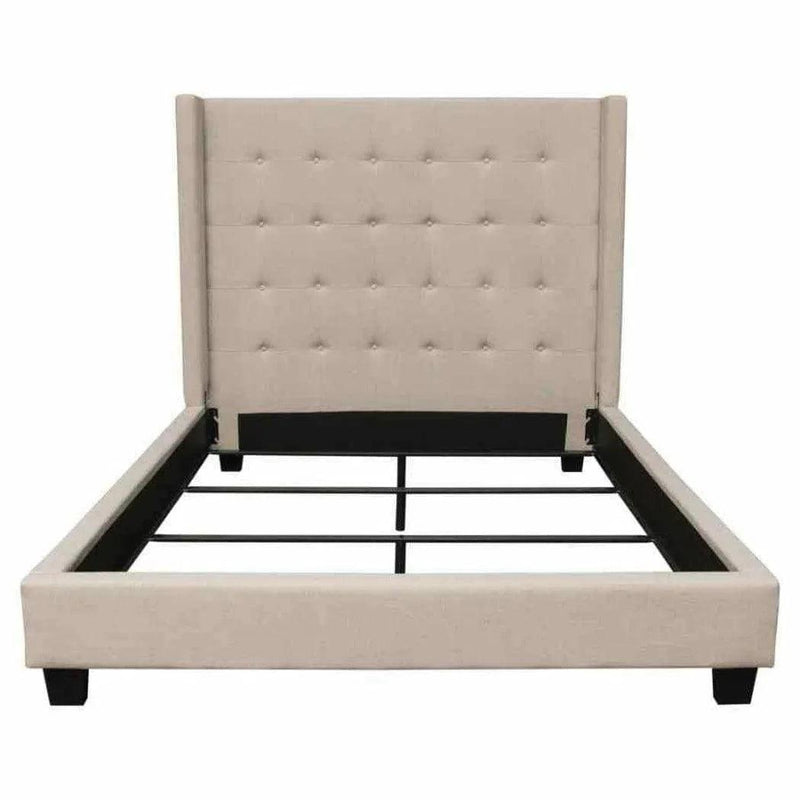 Tufted Wingback Low Profile Bed Frame-Beds-Diamond Sofa-LOOMLAN