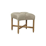 Tufted Linen Upholstered Stylish Stool