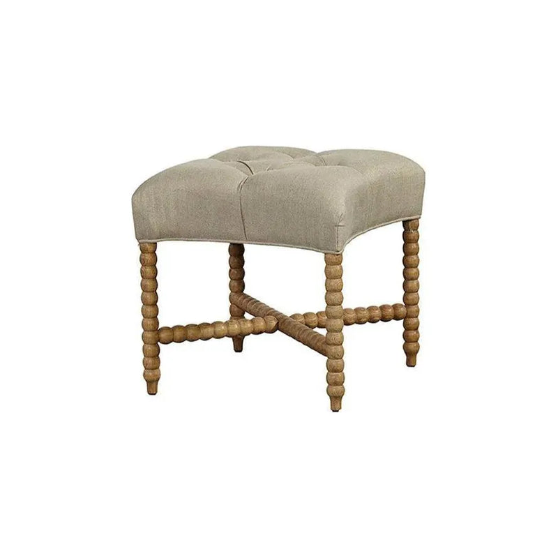 Tufted Linen Upholstered Stylish Stool