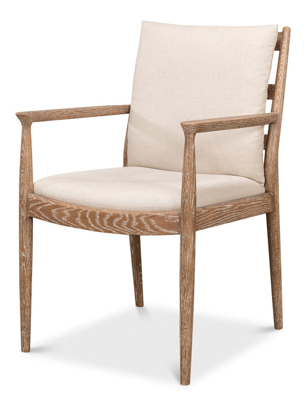 Tugen Cream Dining Armchair-Club Chairs-Sarreid-LOOMLAN