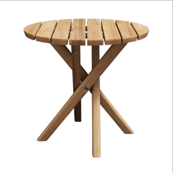 Tulum Round Teak Outdoor Side Table-Outdoor Side Tables-HiTeak-LOOMLAN