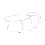 Tuner Iron Topped Oval Coffee Table-Coffee Tables-SUNPAN-LOOMLAN