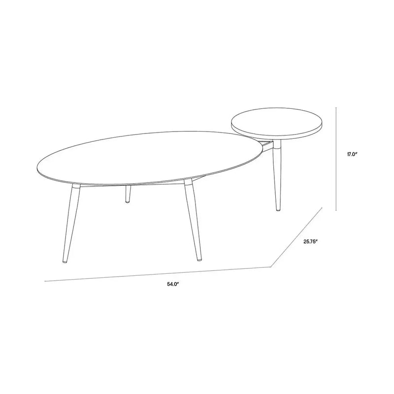 Tuner Iron Topped Oval Coffee Table-Coffee Tables-SUNPAN-LOOMLAN