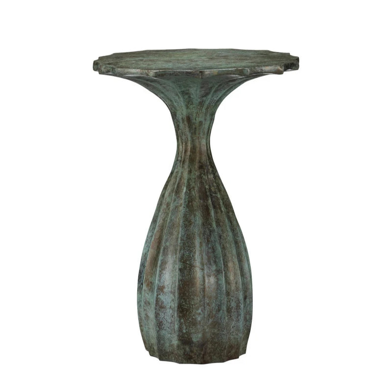 Tunis Rustic Verdigris Cast Aluminum Accent Table