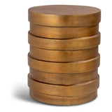 Turin Reclaimed Aluminum Made Accent Stool-Poufs and Stools-Urbia-LOOMLAN