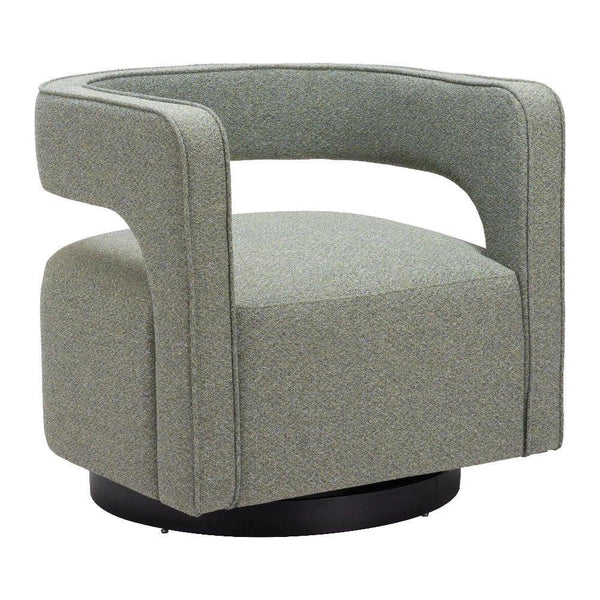 Turku Sage Green Swivel Arm Chair - LOOMLAN - Zuo Modern - Accent Chairs