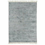 Turquoise Blue Grey Solid Handmade Wool Rug