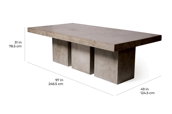 Tuscan Dining Table - Slate Grey Outdoor Dining Table-Outdoor Dining Tables-Seasonal Living-LOOMLAN