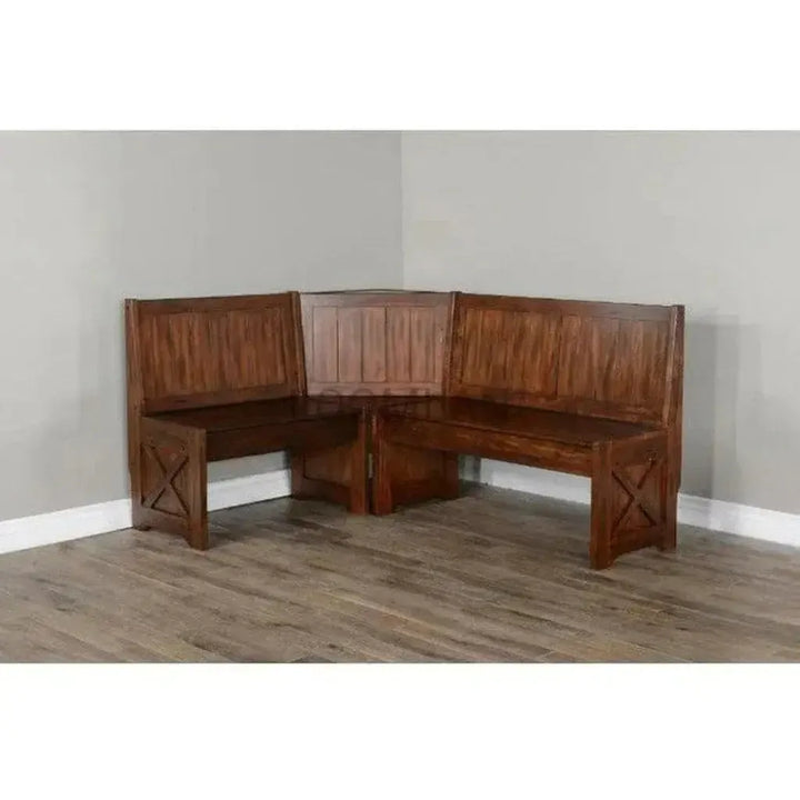 Tuscany Wooden Breakfast Nook Set With Storage Bench-Dining Table Sets-Sunny D-LOOMLAN