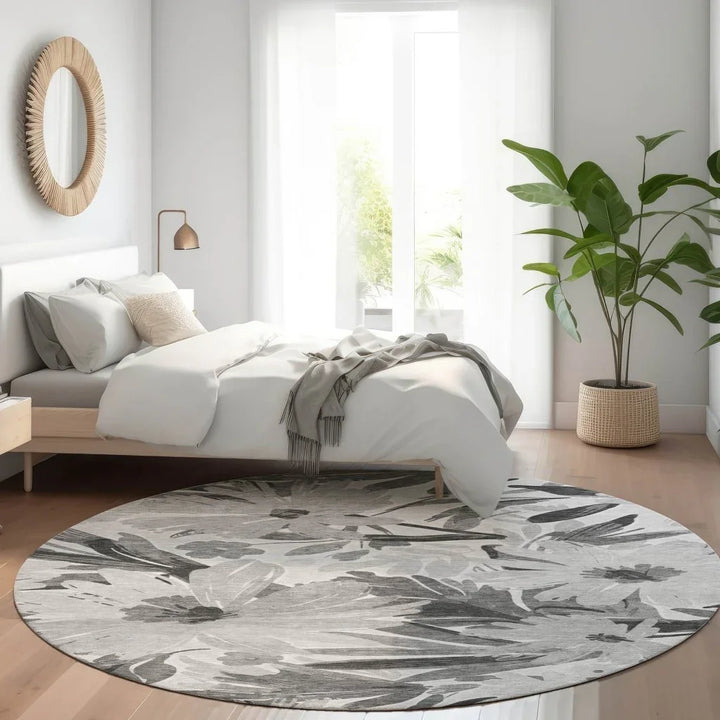 Twillith Gray Washable Indoor - Outdoor Rug - LOOMLAN - LOOMLAN Rugs - Outdoor Rugs