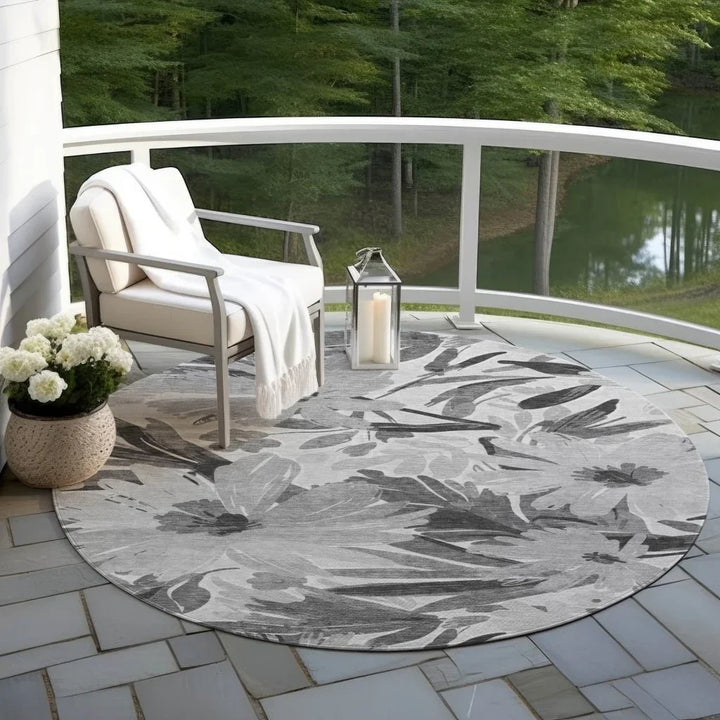 Twillith Gray Washable Indoor - Outdoor Rug - LOOMLAN - LOOMLAN Rugs - Outdoor Rugs