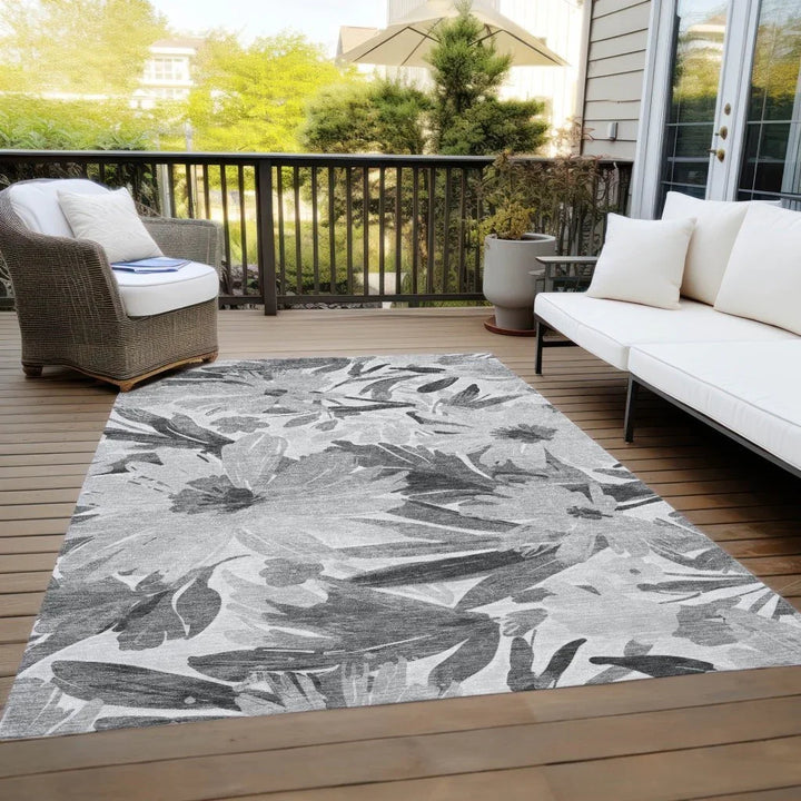 Twillith Gray Washable Indoor - Outdoor Rug - LOOMLAN - LOOMLAN Rugs - Outdoor Rugs