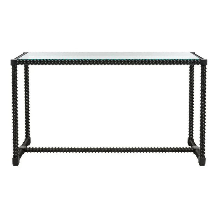 Twisted Cast Iron Framed Black Console Table - LOOMLAN - Chelsea House - Console Tables
