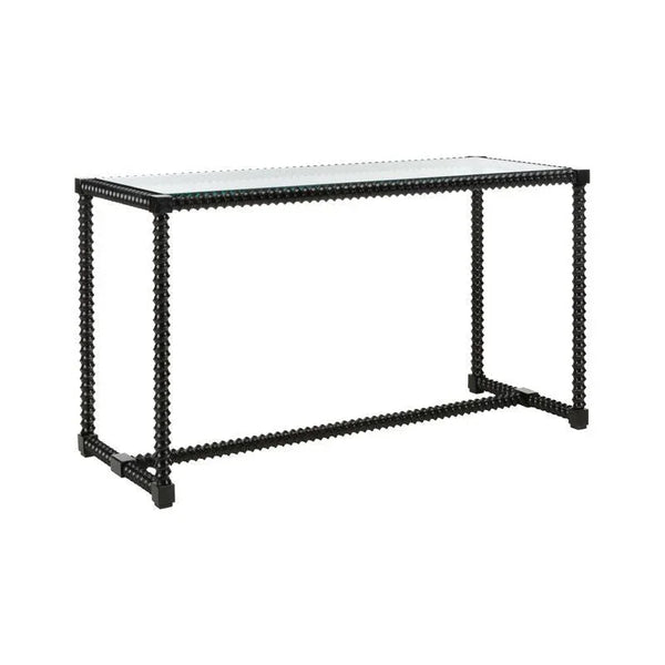 Twisted Cast Iron Framed Black Console Table - LOOMLAN - Chelsea House - Console Tables